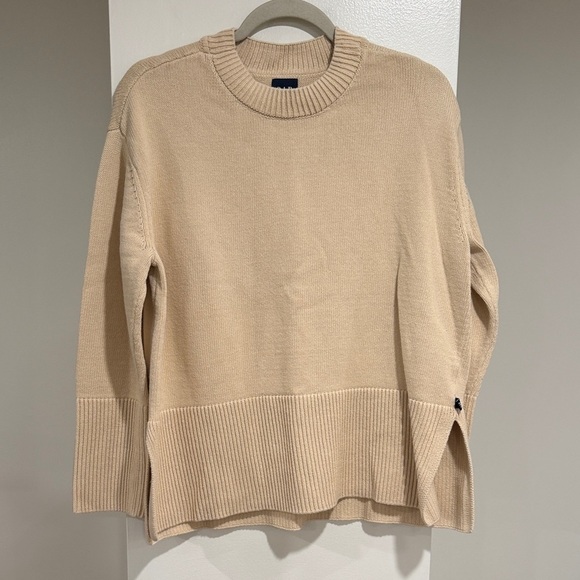 GAP Sweaters - GAP Cream Ribbed Hem cotton Sweater – Women’s Size Large – Soft Neutral Pullover